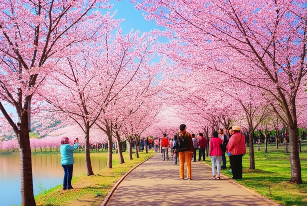 인천 벚꽃 명소 전경