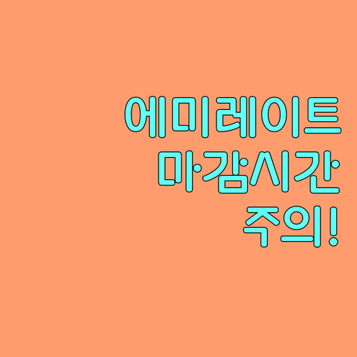 에미레이트항공 인천공항 수하물 위탁 마감시간