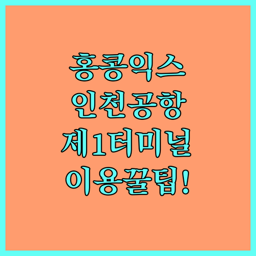 홍콩익스프레스 인천공항 제1터미널 이용 방법과 팁