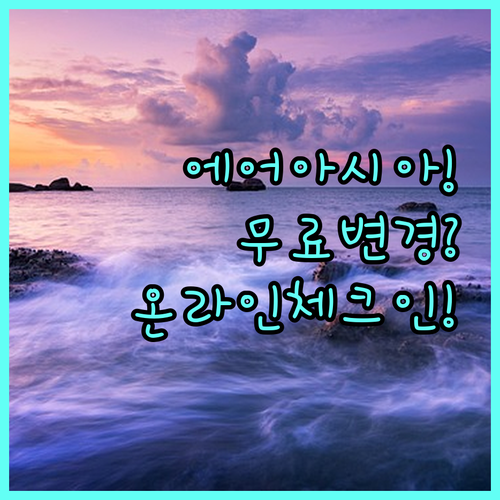 에어아시아 예매 후 좌석 변경 총정기 온라인 체크인 무료 배정