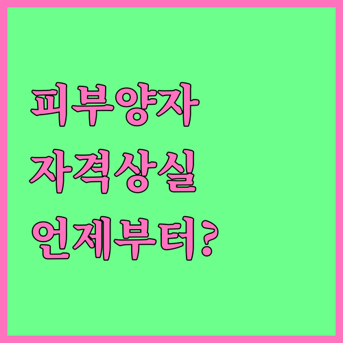 건강보험 피부양자 자격 상실 사유와 적용일 확인