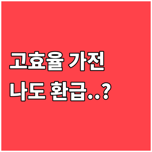 고효율 가전 환급은 누가 신청할 수 있을까? 자격과 제외 대상